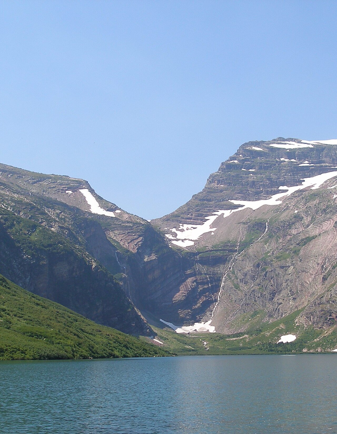 Gunsight Pass from Gunsight Lake Backcountry Campground, July 23, 2007