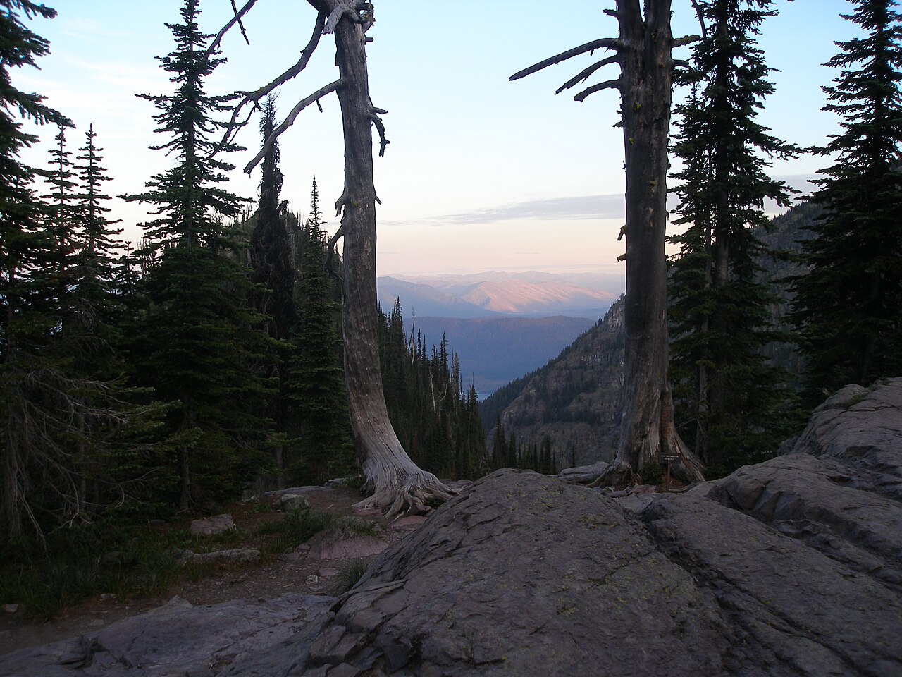 Sunset looking west from Sperry Backcountry Campsite, July 22, 2007