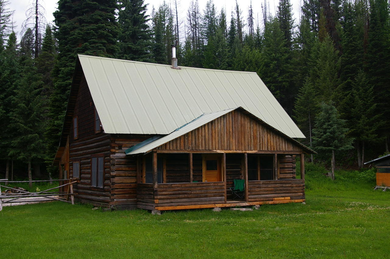 Main cabin at Wurtz Homestead, located on North Fork Road just north of Polebridge, Montana.