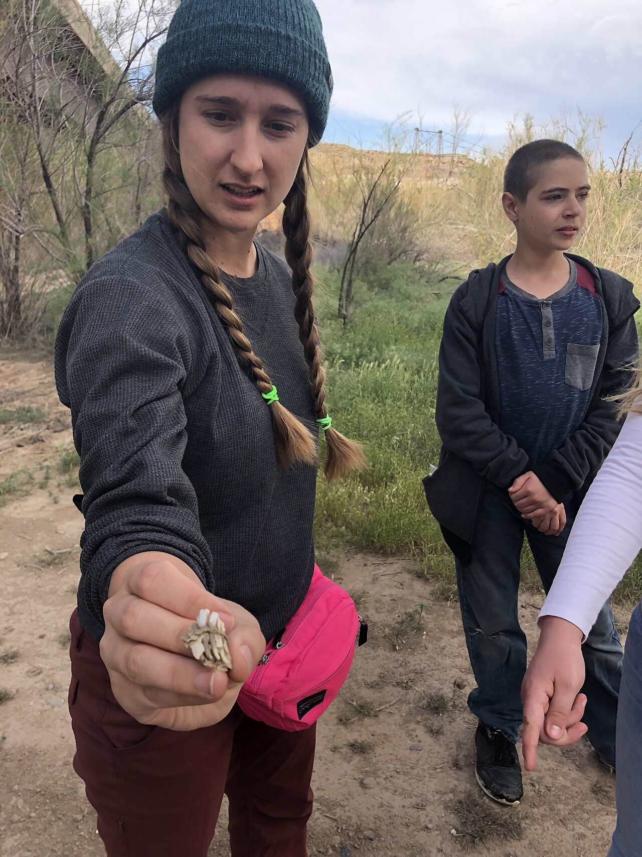 BLM Volunteer and Entymologist Karen Kierstead engaged the students in science and discovery_ Dewey Bridge Campground, UT_ Photo by BLM-UT
