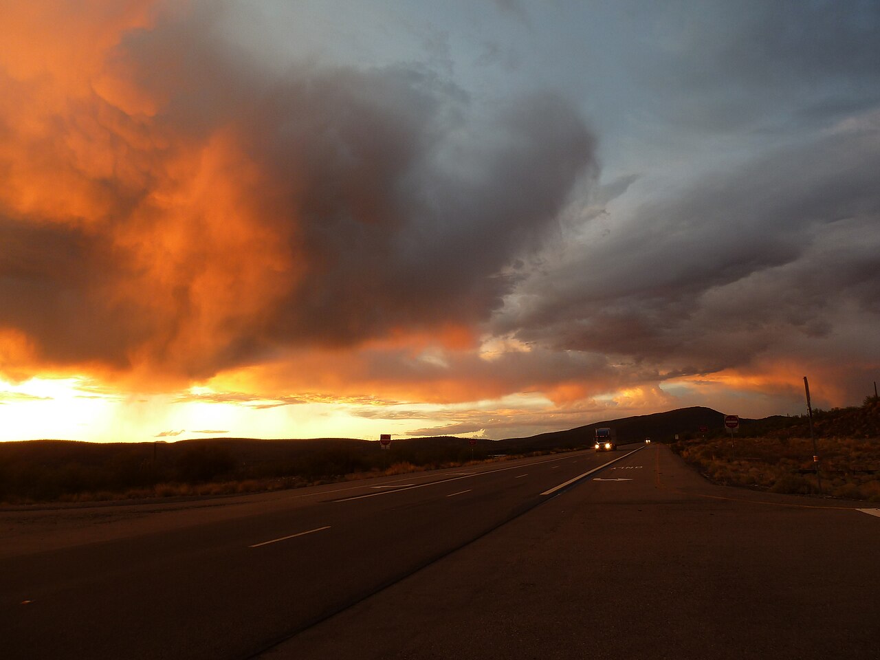 U.S. Highway 93 AZ: View N, Burro Creek Campground Exit, 2011
