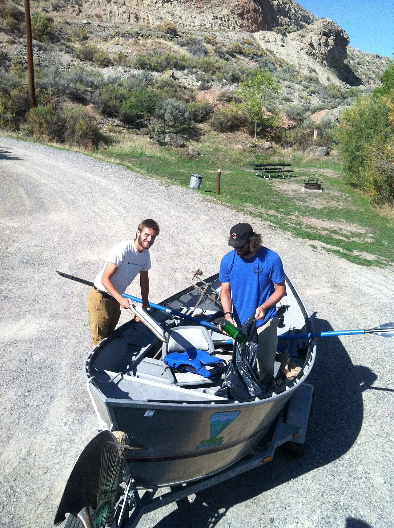 Seven volunteers cleaned up trash along 13 miles of the Salmon River from Shoup Bridge Campground to Morgan Bar Campground. While a significant amount of trash was collected, several of the volunteers who had participated in the past commented that there