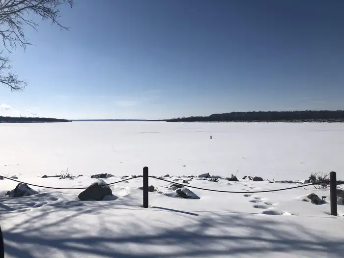 Blue Creek iced over