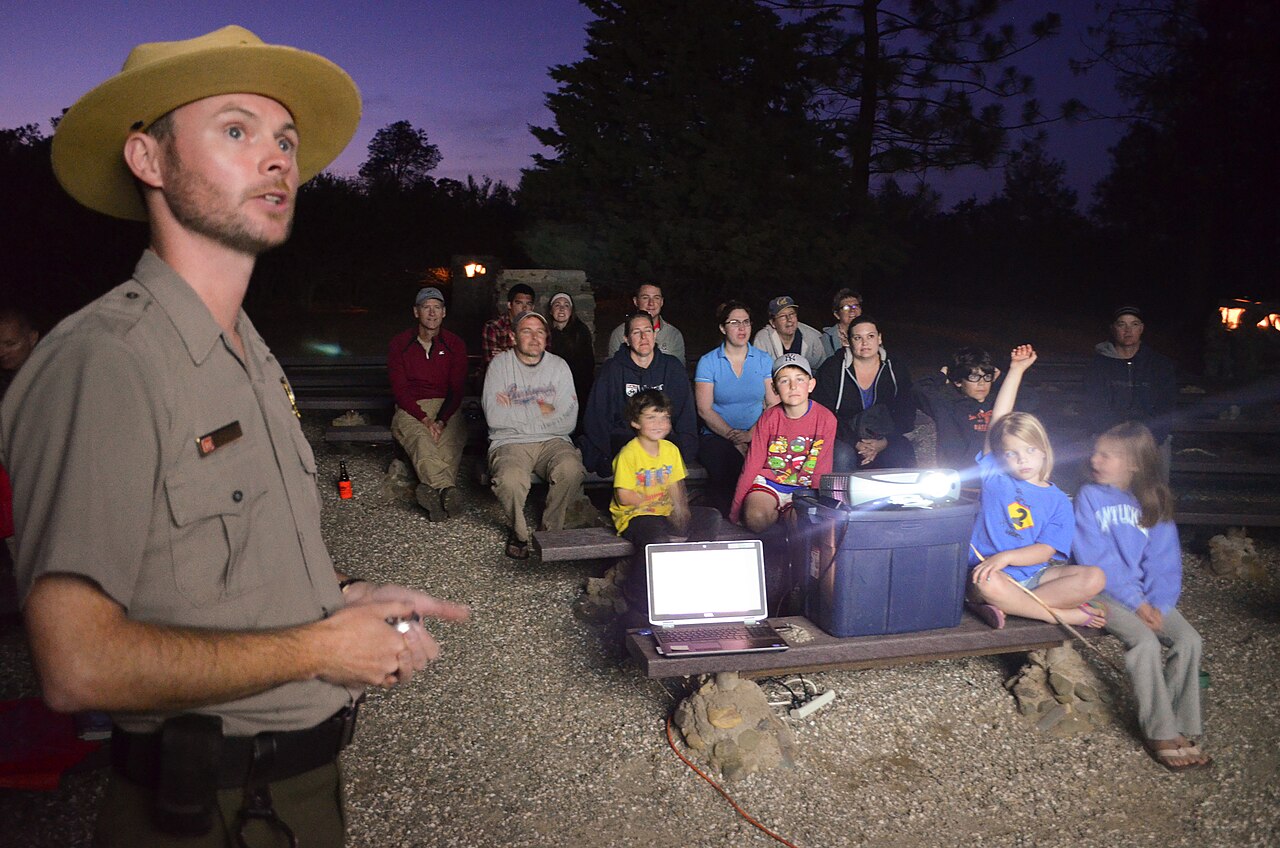 Kevin Franken, a park ranger for the U.S. Army Corps of Engineers Sacramento District, shares his wildlife slideshow and ever-growing bug collection during the third district campout May 15-17, 2015 at New Hogan Lake in Valley Springs, California. The eve