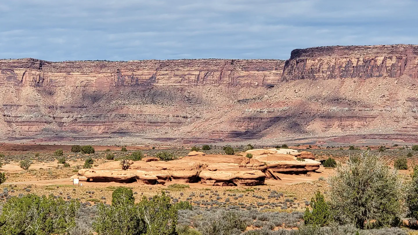Hamburger Rock campsites surround the sandstone geologic feature.