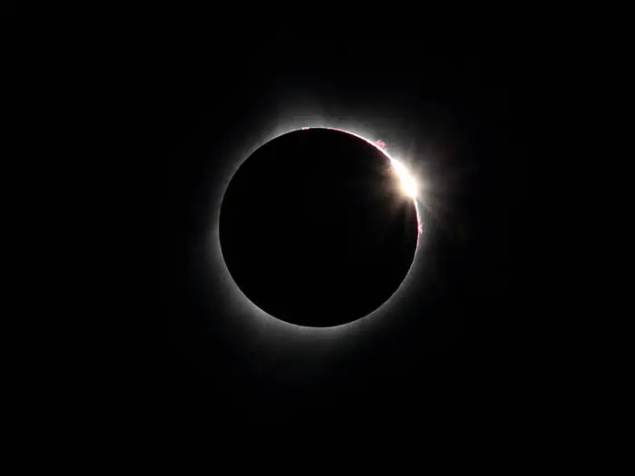 Diamond ring & solar flare, Ochoco National Forest, Oregon, August 21, 2017