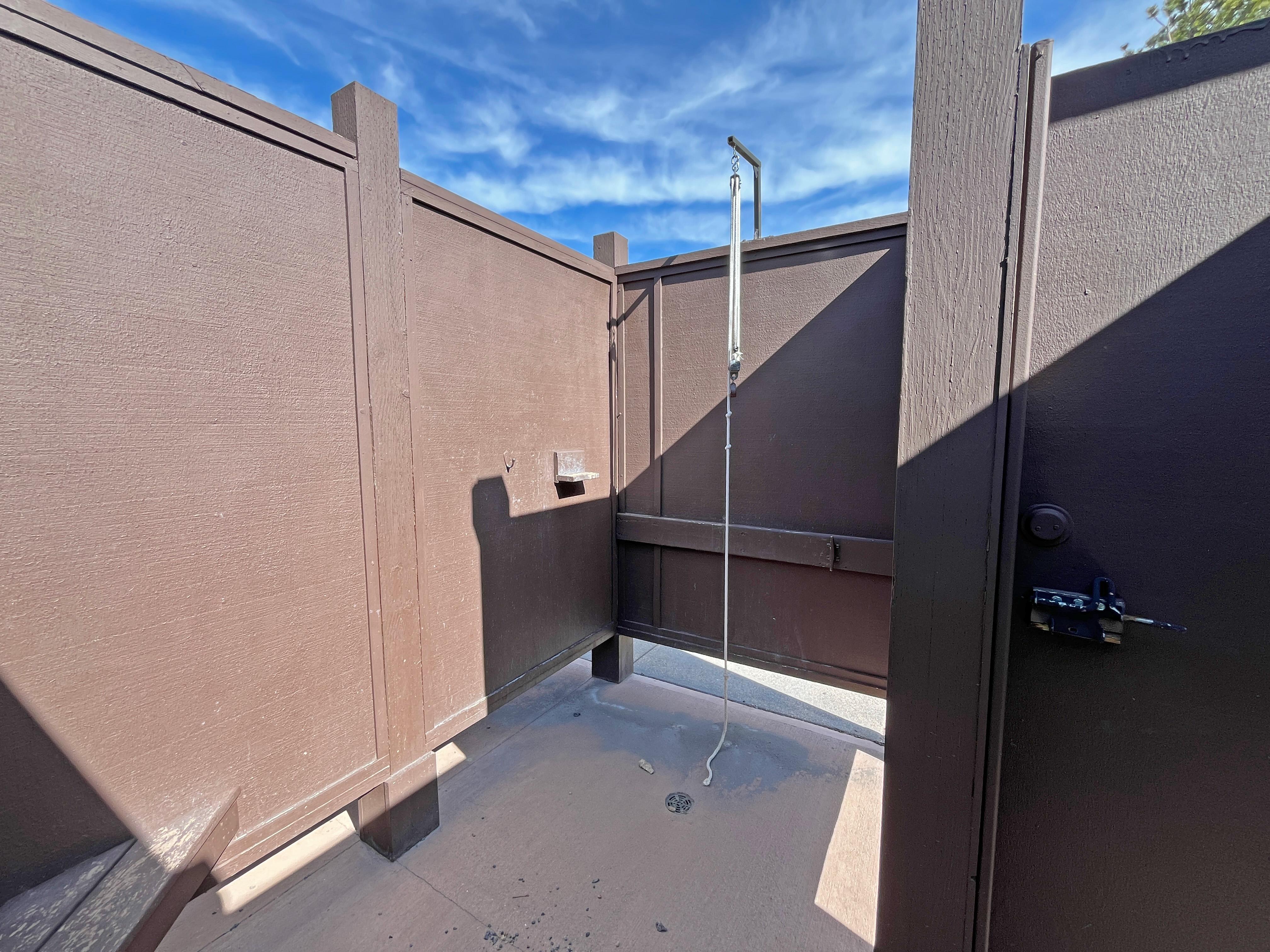 Interior of a solar shower building