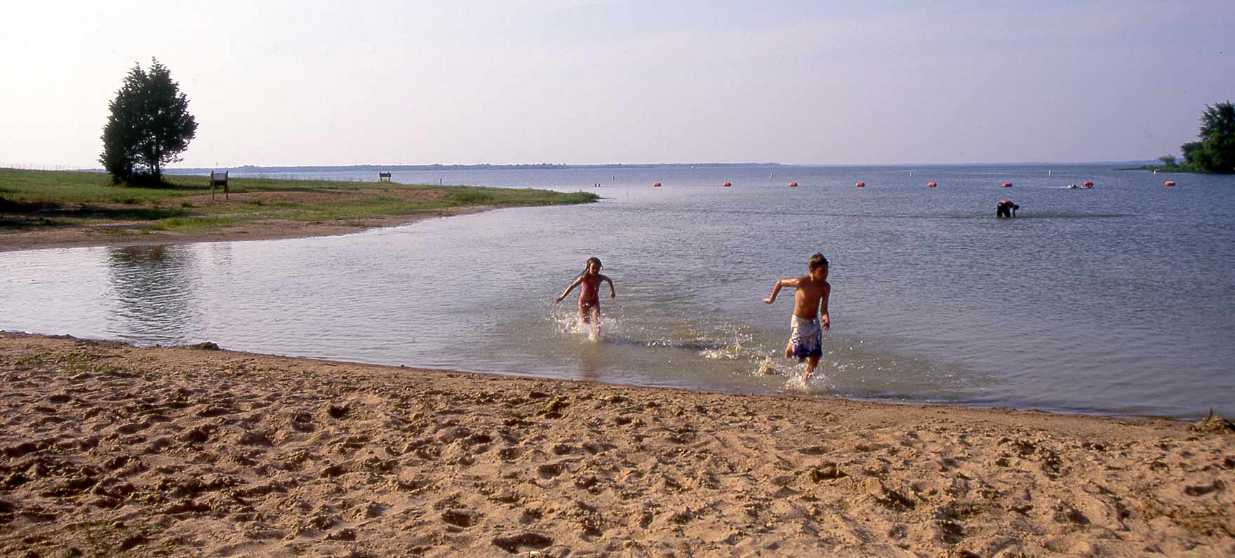 Kids Playing by Shore at Lake Tawakoni