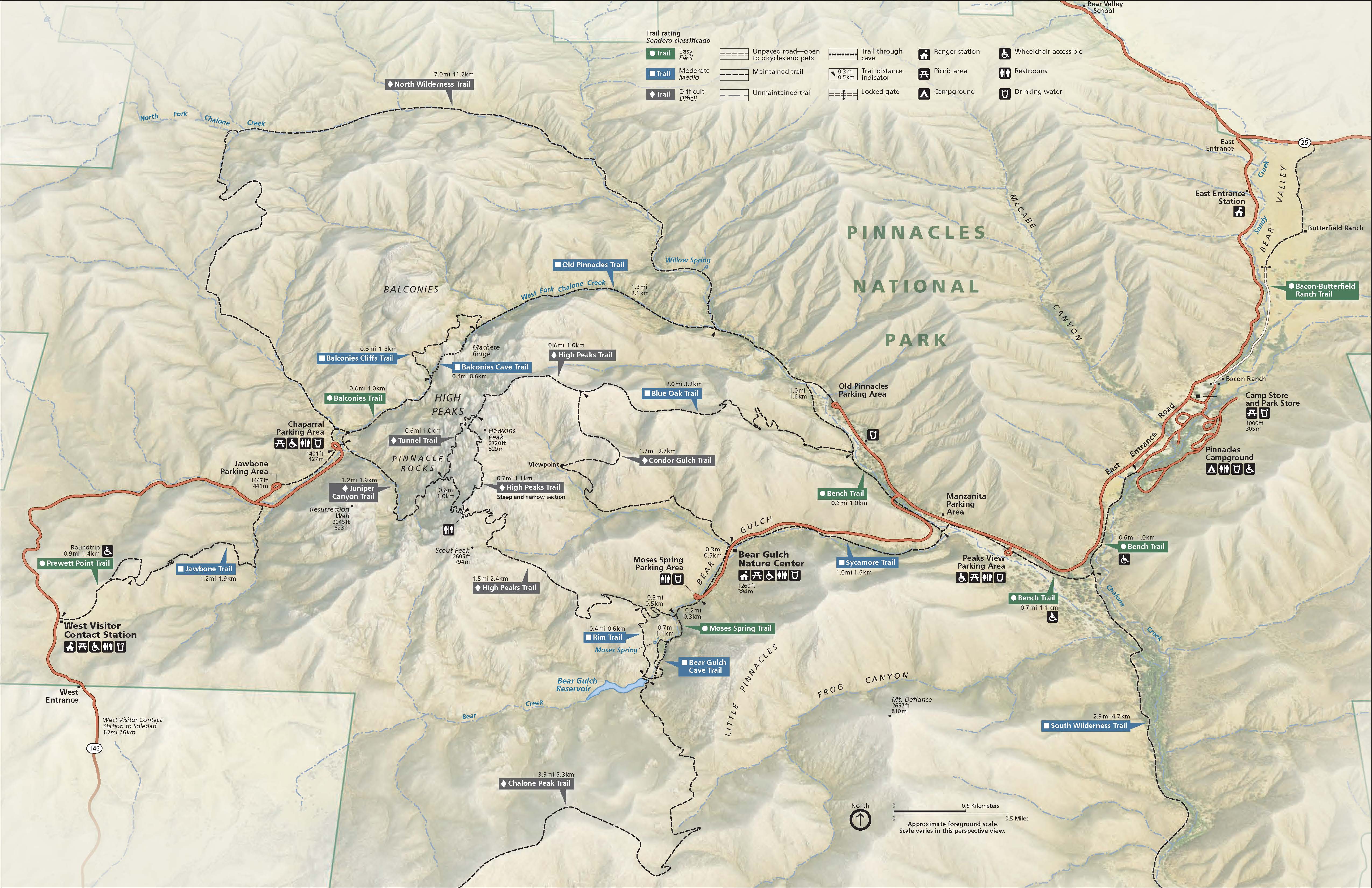 Pinnacles National Park Map